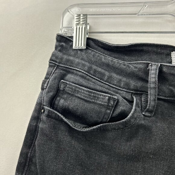 FRAME Le Crop Slim Bootcut Jeans Womens Size 29 Black Raw Edge Denim Mid Rise - Picture 16 of 16